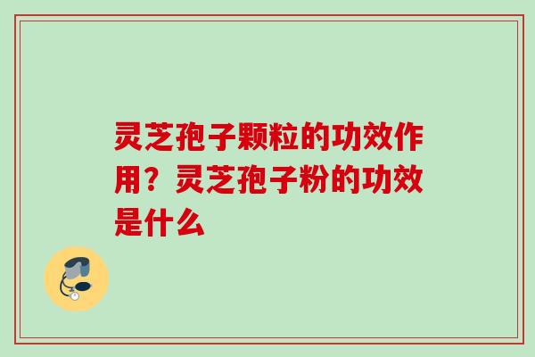 灵芝孢子颗粒的功效作用？灵芝孢子粉的功效是什么