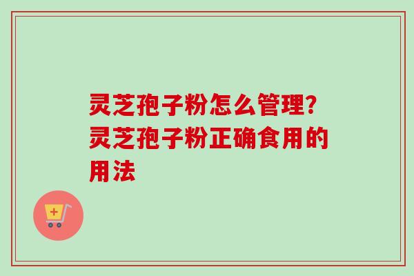 灵芝孢子粉怎么管理？灵芝孢子粉正确食用的用法