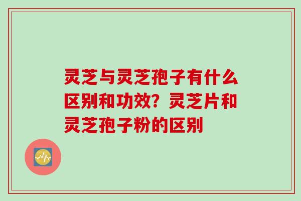 灵芝与灵芝孢子有什么区别和功效？灵芝片和灵芝孢子粉的区别