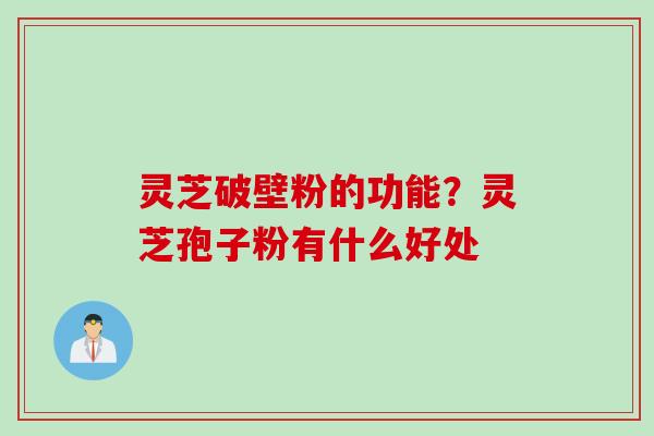 灵芝破壁粉的功能？灵芝孢子粉有什么好处