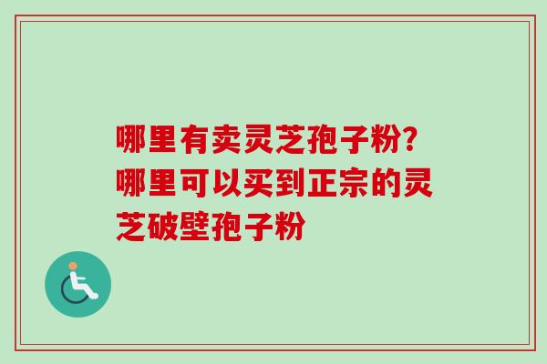 哪里有卖灵芝孢子粉？哪里可以买到正宗的灵芝破壁孢子粉