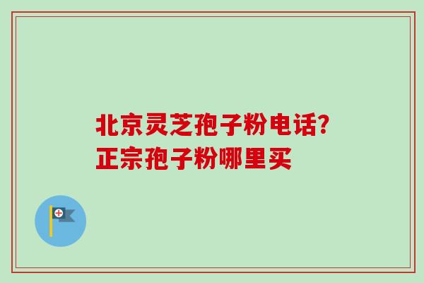 北京灵芝孢子粉电话？正宗孢子粉哪里买