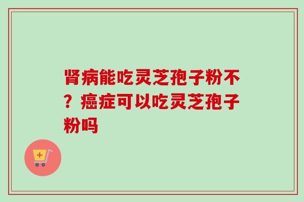 肾病能吃灵芝孢子粉不？癌症可以吃灵芝孢子粉吗