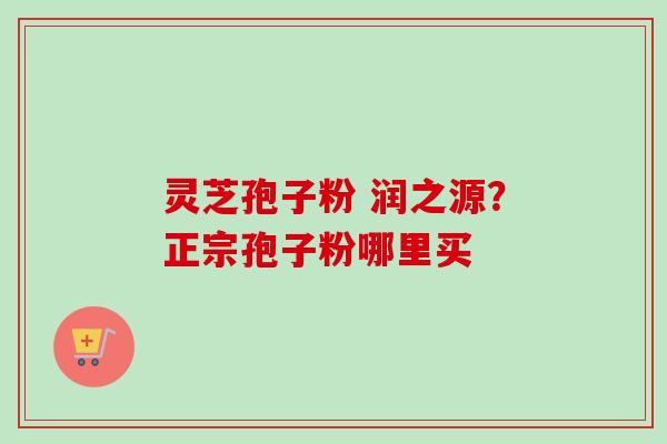 灵芝孢子粉 润之源？正宗孢子粉哪里买