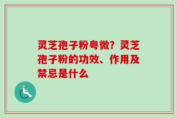 灵芝孢子粉粤微？灵芝孢子粉的功效、作用及禁忌是什么