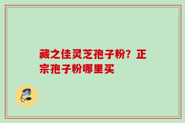 藏之佳灵芝孢子粉？正宗孢子粉哪里买