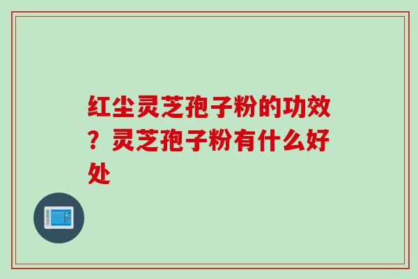 红尘灵芝孢子粉的功效？灵芝孢子粉有什么好处