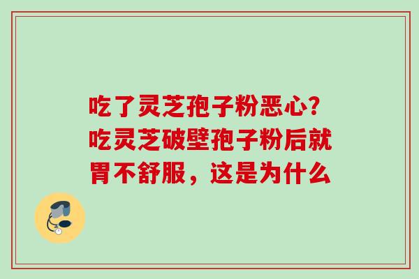 吃了灵芝孢子粉恶心？吃灵芝破壁孢子粉后就胃不舒服，这是为什么