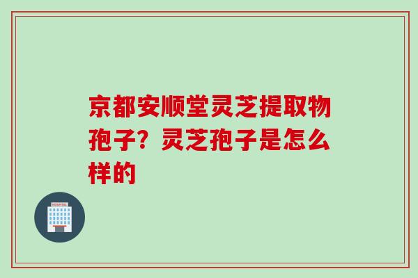 京都安顺堂灵芝提取物孢子？灵芝孢子是怎么样的