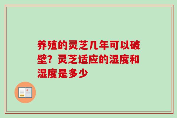 养殖的灵芝几年可以破壁？灵芝适应的湿度和湿度是多少