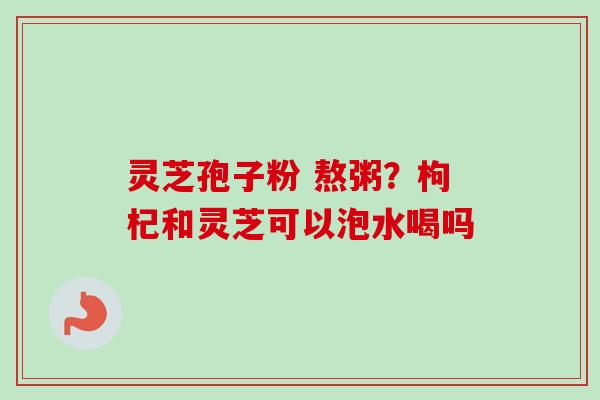 灵芝孢子粉 熬粥？枸杞和灵芝可以泡水喝吗