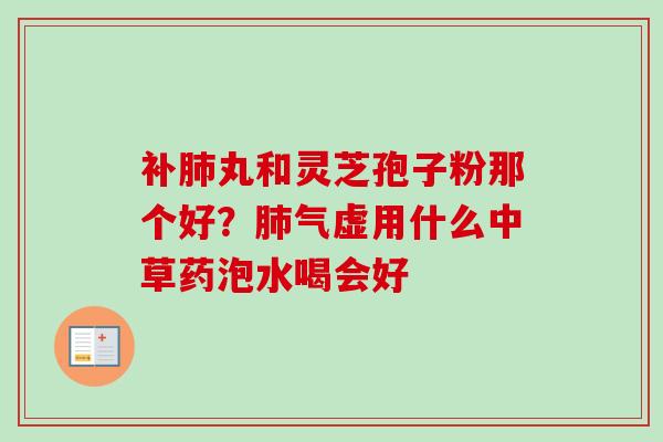 补肺丸和灵芝孢子粉那个好？肺气虚用什么中草药泡水喝会好