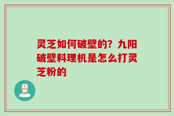 灵芝如何破壁的？九阳破壁料理机是怎么打灵芝粉的