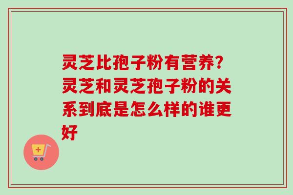 灵芝比孢子粉有营养？灵芝和灵芝孢子粉的关系到底是怎么样的谁更好