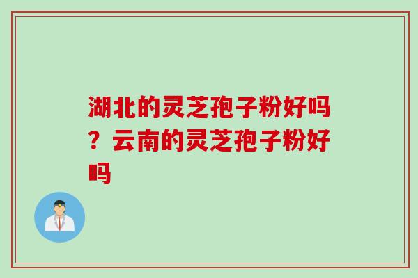 湖北的灵芝孢子粉好吗？云南的灵芝孢子粉好吗