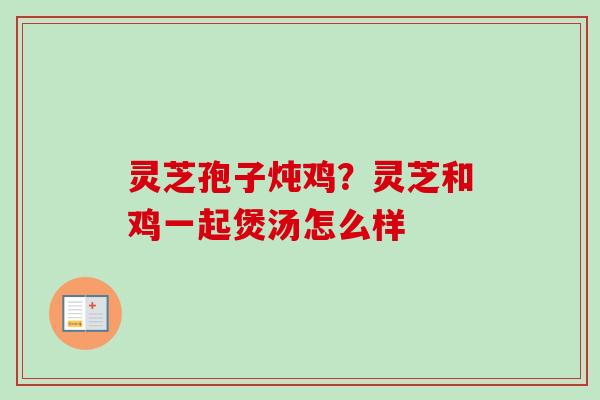 灵芝孢子炖鸡？灵芝和鸡一起煲汤怎么样