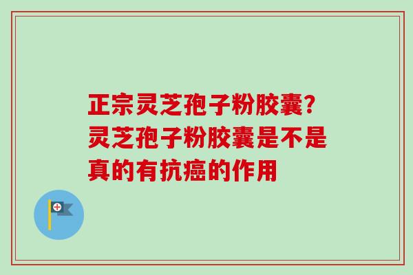 正宗灵芝孢子粉胶囊？灵芝孢子粉胶囊是不是真的有抗的作用