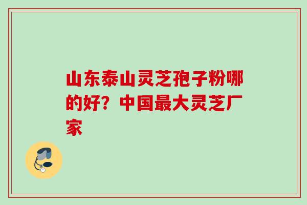 山东泰山灵芝孢子粉哪的好？中国最大灵芝厂家
