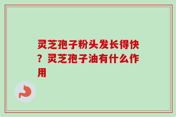 灵芝孢子粉头发长得快？灵芝孢子油有什么作用