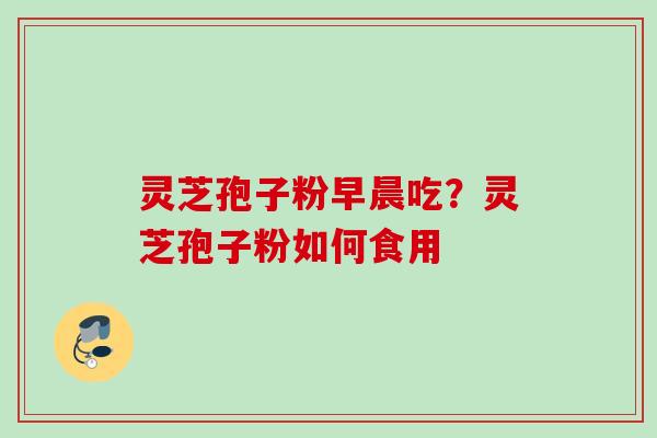灵芝孢子粉早晨吃？灵芝孢子粉如何食用