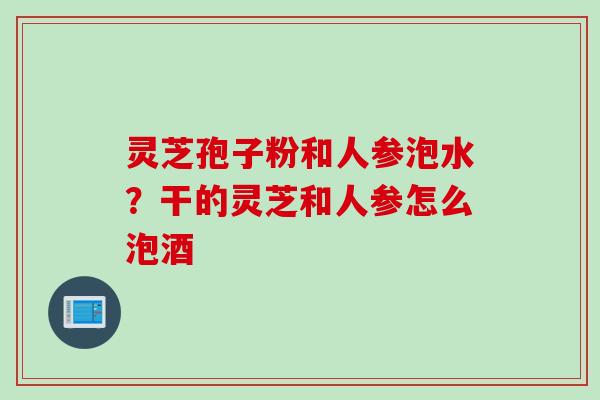 灵芝孢子粉和人参泡水？干的灵芝和人参怎么泡酒