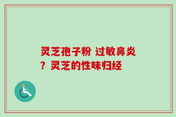 灵芝孢子粉 过敏鼻炎？灵芝的性味归经