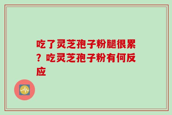 吃了灵芝孢子粉腿很累？吃灵芝孢子粉有何反应