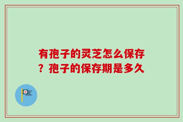 有孢子的灵芝怎么保存？孢子的保存期是多久