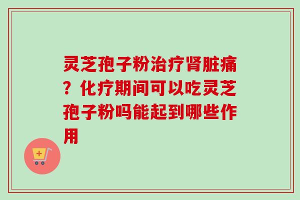 灵芝孢子粉治疗肾脏痛？化疗期间可以吃灵芝孢子粉吗能起到哪些作用