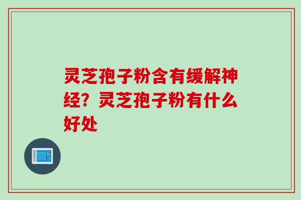 灵芝孢子粉含有缓解神经？灵芝孢子粉有什么好处