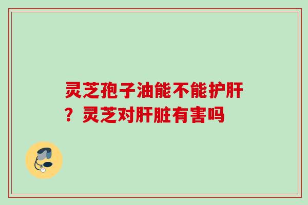 灵芝孢子油能不能护肝？灵芝对肝脏有害吗