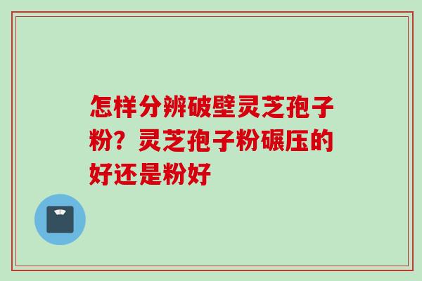怎样分辨破壁灵芝孢子粉？灵芝孢子粉碾压的好还是粉好