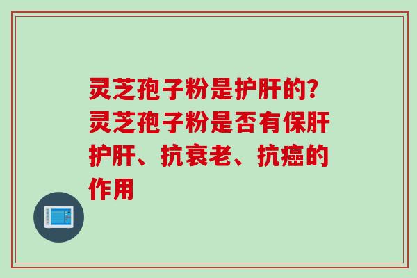 灵芝孢子粉是护肝的？灵芝孢子粉是否有保肝护肝、抗衰老、抗癌的作用