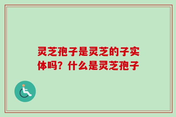 灵芝孢子是灵芝的子实体吗？什么是灵芝孢子