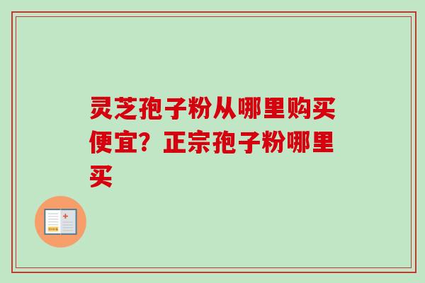 灵芝孢子粉从哪里购买便宜？正宗孢子粉哪里买