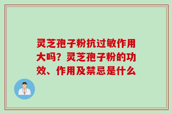 灵芝孢子粉抗过敏作用大吗？灵芝孢子粉的功效、作用及禁忌是什么
