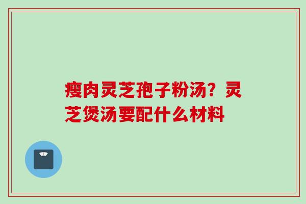 瘦肉灵芝孢子粉汤？灵芝煲汤要配什么材料
