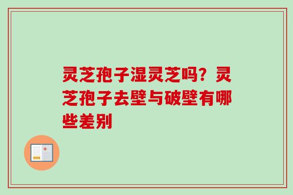 灵芝孢子湿灵芝吗？灵芝孢子去壁与破壁有哪些差别