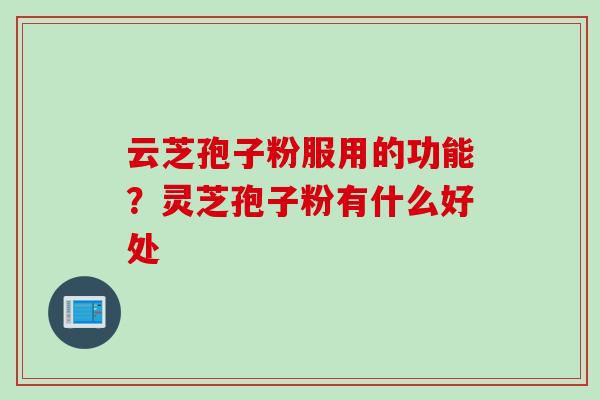 云芝孢子粉服用的功能？灵芝孢子粉有什么好处