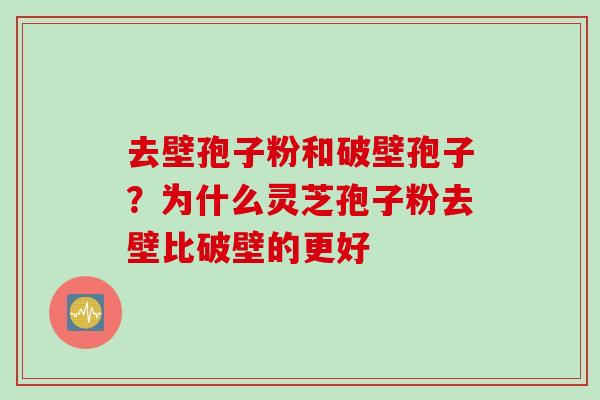 去壁孢子粉和破壁孢子？为什么灵芝孢子粉去壁比破壁的更好