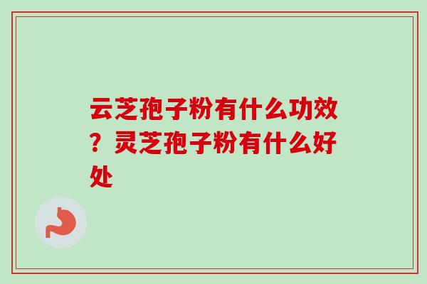 云芝孢子粉有什么功效？灵芝孢子粉有什么好处