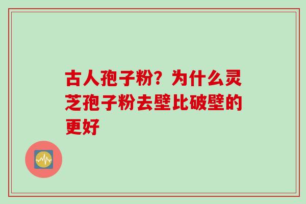 古人孢子粉？为什么灵芝孢子粉去壁比破壁的更好