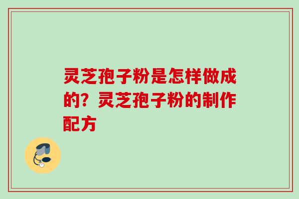 灵芝孢子粉是怎样做成的？灵芝孢子粉的制作配方
