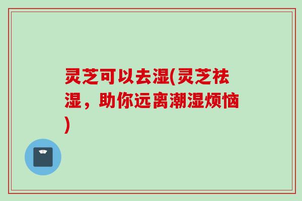 灵芝可以去湿(灵芝祛湿,助你远离潮湿烦恼) 灵芝可以去湿(灵芝祛湿,助你远离潮湿烦恼)