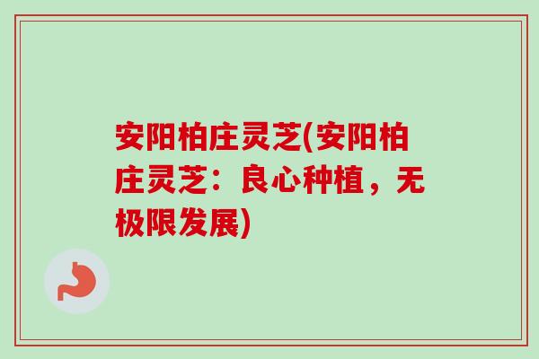 安阳柏庄灵芝(安阳柏庄灵芝：良心种植，无极限发展)