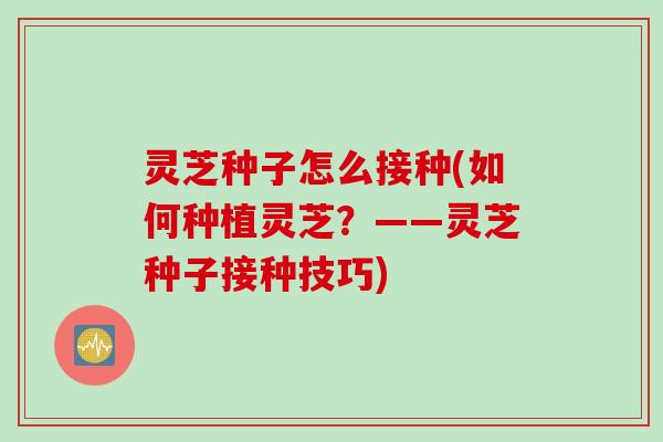 灵芝种子怎么接种(如何种植灵芝？——灵芝种子接种技巧)