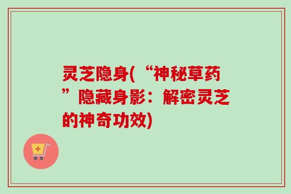 灵芝隐身(“神秘草药”隐藏身影：解密灵芝的神奇功效)