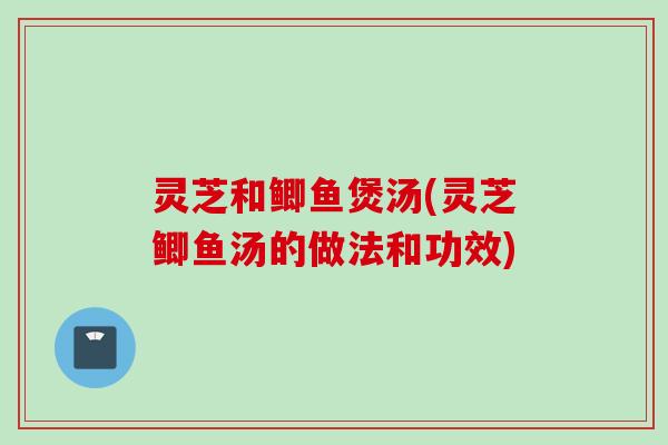 灵芝和鲫鱼煲汤(灵芝鲫鱼汤的做法和功效) 灵芝和鲫鱼煲汤(灵芝鲫鱼汤的做法和功效)