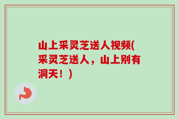 山上采灵芝送人视频(采灵芝送人，山上别有洞天！)