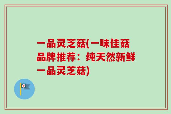 一品灵芝菇(一味佳菇品牌推荐：纯天然新鲜一品灵芝菇)